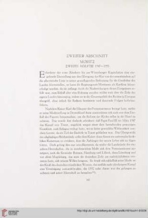 Zweiter Abschnitt: Moritz, zweite Hälfte 1547 - 1553