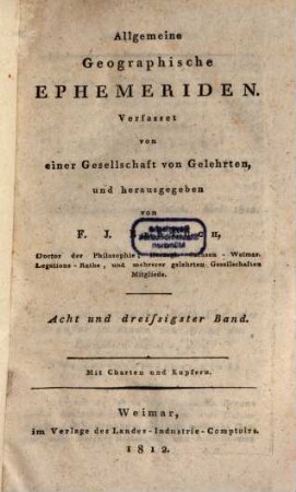 Allgemeine geographische Ephemeriden, 38. 1812