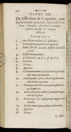 Caput XIII. De Affinibus & Cognatis, quæ similitudinem quandam cum mulcta habere videntur, ubi simul traditur, quibus modis ab eadem differat.