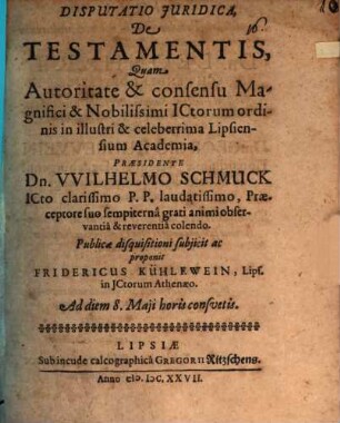 Disp. iur. de testamentis