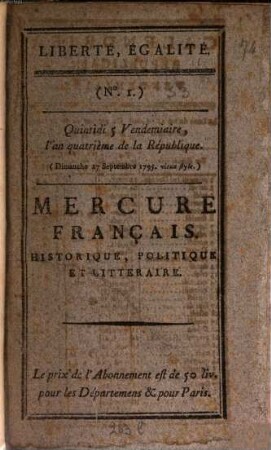 Mercure de France. 1795, 18