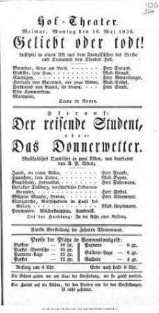 Der reisende Student, oder: Das Donnerwetter