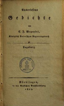 Auserlesene Gedichte