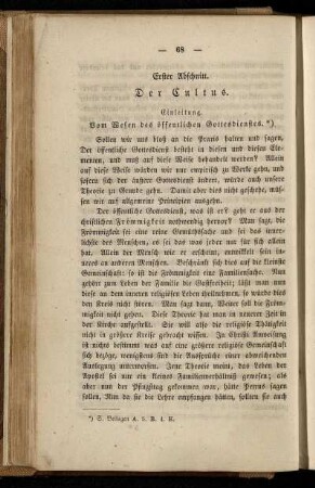 Erster Abschnitt. Der Cultus
