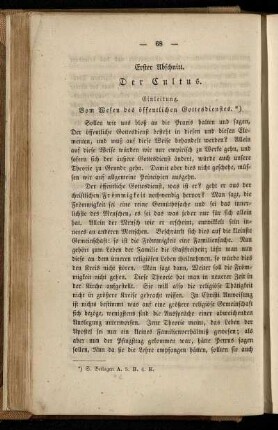 Erster Abschnitt. Der Cultus