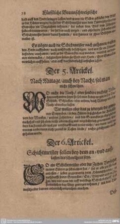 Der 6. Artickel. Schichtmeister sollen bey dem an und außlassen des schmeltzens seyn.