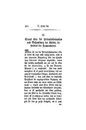 Etwas über die Privatinformation und Behandlung der Kinder, besonders der Honoratioren