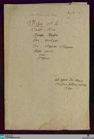 Masses - Don Mus.Ms. 1311 : V (4), orch, org; D
