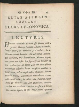 Eliae Aspelin Smolandi Flora Oeconomica.
