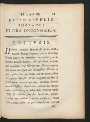 Eliae Aspelin Smolandi Flora Oeconomica.
