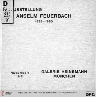 Ausstellung Anselm Feuerbach : 1829-1880