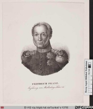 Bildnis Friedrich Franz I., Herzog (1815 Großherzog) von Mecklenburg-Schwerin (reg. 1785-1837)