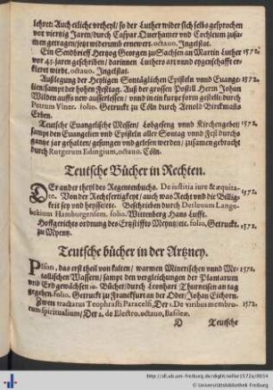 Teutsche Bücher in der Artzney.