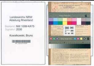 Entnazifizierung Bruno Kowalkowski , geb. 06.10.1891 (Lehrer)