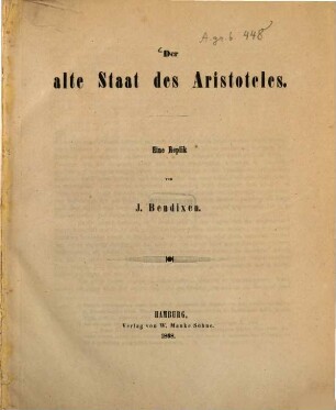 Der alte Staat des Aristoteles : eine Replik
