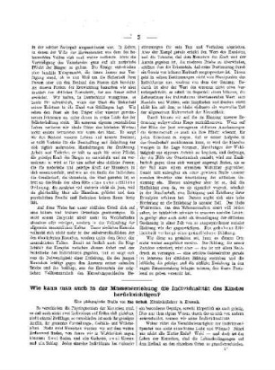 Wie kann man auch in der Massenerziehung die Individualität des Kindes berücksichtigen?