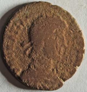 Römische Münze, Nominal Maiorina, Prägeherr Gratian, Prägeort nicht bestimmbar, Original