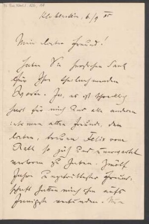 Brief an August Richard : 06.09.1905