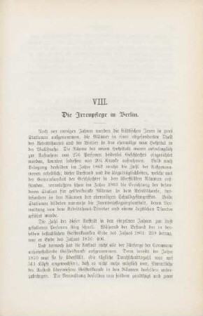 VIII. Die Irrenpflege in Berlin