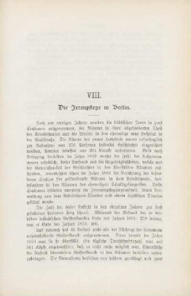 VIII. Die Irrenpflege in Berlin