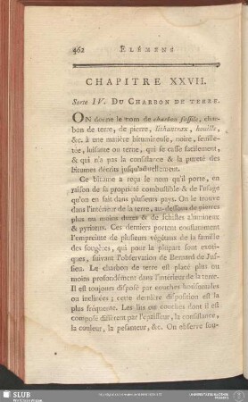 Chapitre XXVII. Sorte IV. Du Charbon De Terre