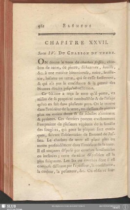 Chapitre XXVII. Sorte IV. Du Charbon De Terre
