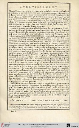 Réponse au journaliste de Luxembourg