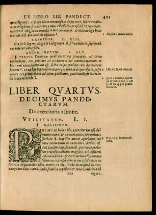 Liber Quartusdecimus Pandectarum.