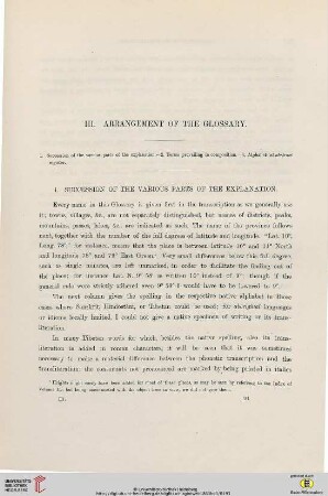Arrangement of the Glossary