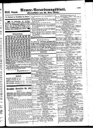 912. Ausgabe. Dienstag, 21. März 1916