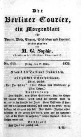No. 649., Freitag, den 27. März 1829