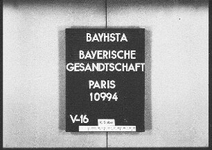 Schmidt, Ulrich, Pater in München, Entleihung von lateinischen Handschriften aus der Nationalbibliothek in Paris