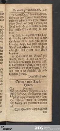 Creutz- und Trost-Lieder.