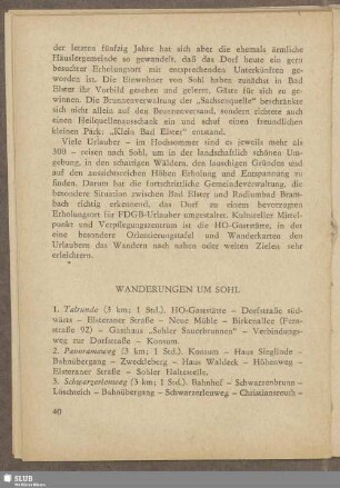 Wanderungen um Sohl