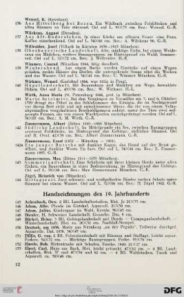Handzeichnungen des 19. Jahrhunderts (Nr. 145-206)