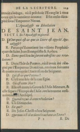 L'Apocalypse ou Révelation De Saint Jean