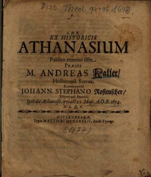 Ex Historicis Athanasium