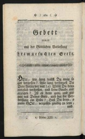 Gebett einer mit der Göttlichen Verlassung heimgesuchten Seele