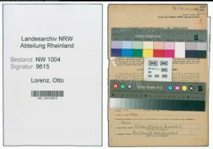 Entnazifizierung Otto Lorenz , geb. 28.06.1911 (Studienrat)
