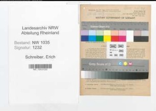 Entnazifizierung Erich Schreiber , geb. 29.06.1883 (Werksleiter)