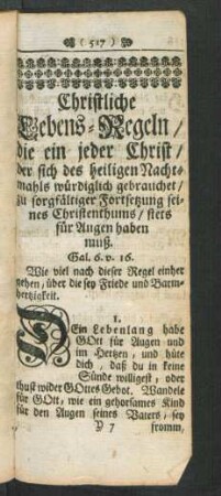 Christliche Lebens-Regeln, ...
