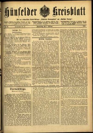 Ausgabe vom Donnerstag, den 06. Februar 1913.