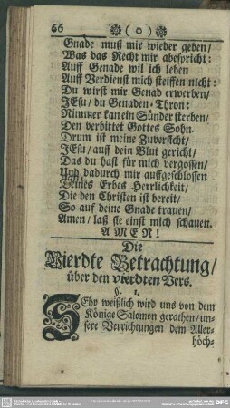 Die vierdte Betrachtung, über den vierdten Vers