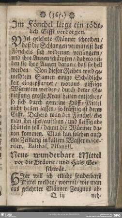 Im Fönchel liegt ein tödtlich Gifft verborgen