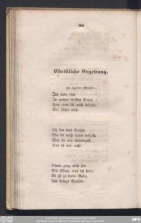 Christliche Ergebung.