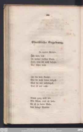Christliche Ergebung.