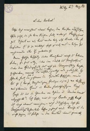 Brief vom 27. März 1883