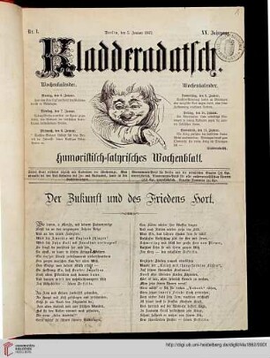 15: Kladderadatsch: Humoristisch-satyrisches Wochenblatt
