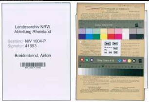 Entnazifizierung Anton Breidenbend , geb. 24.03.1869 (Schaffner)