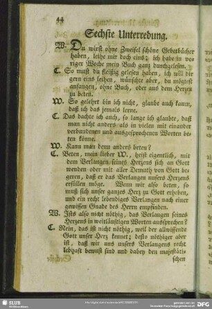Sechste Unterredung
